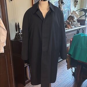 Oleg Cassini Signature Sz 44S Navy Blue Men's Thermolite All Weather Overcoat